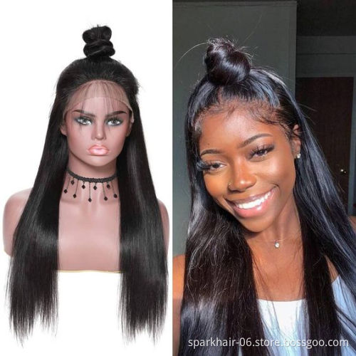 Virgin Cuticle Aligned Pre Plucked HD Full Lace Wigs, Straight Brazilian Lace Front Human Hair Wigs For Black Women